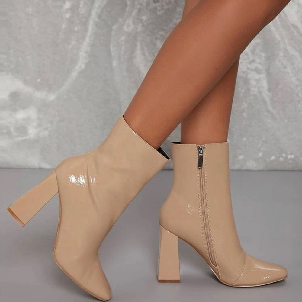Shein Tan Block Heel Bootie